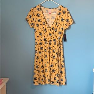 Yellow and blue floral dress